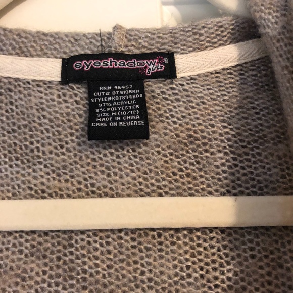 Grey Sweater, with hood and ties (girls) - Picture 2 of 5